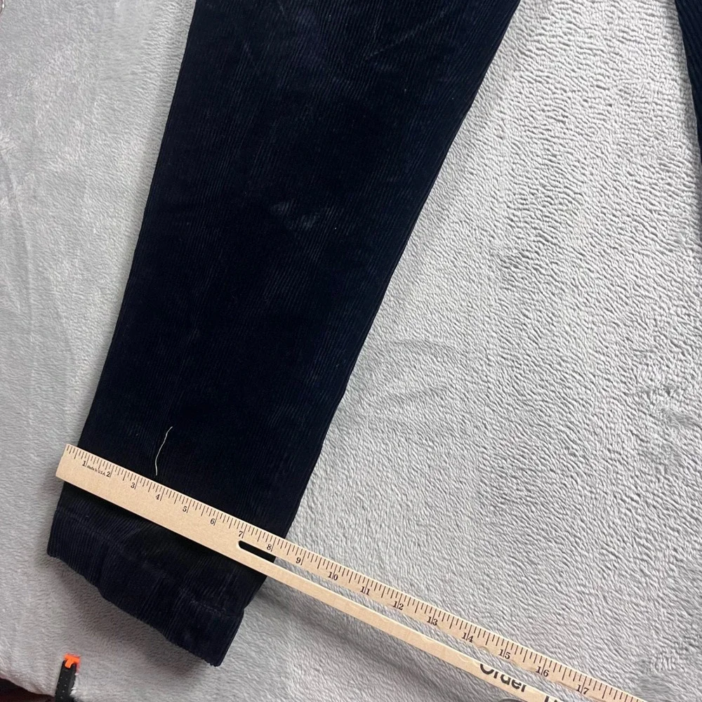 Polo Ralph Lauren Preston Pant Mens 38x32 Navy Blue Corduroy Straight Trousers
